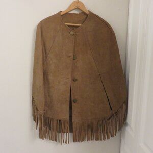 Suede Poncho Jacket